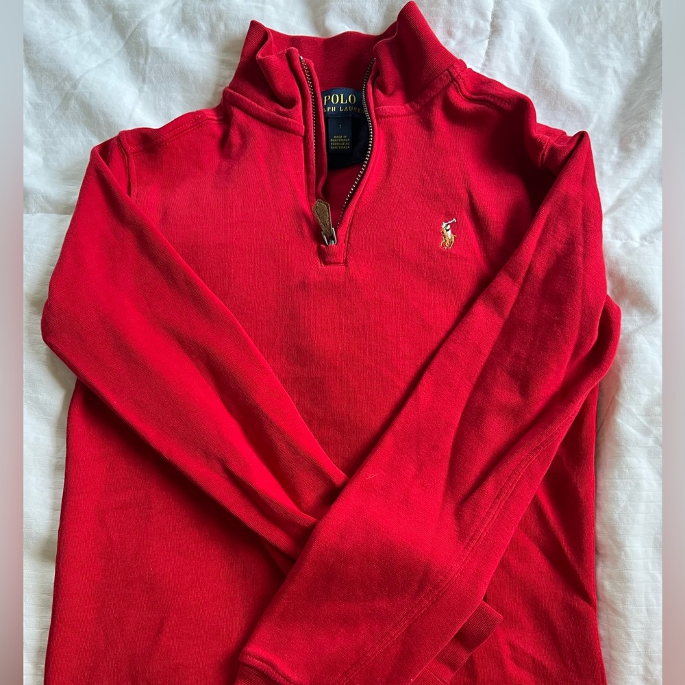 Polo Red boys size 7 half zip